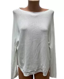 TRANSIT PAR SUCH Gr. 2 L / XL 15% SEIDE Damen Pullover Weiß Stricktop Langarm - Bild 1 von 7