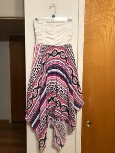 Junior's Strapless High Low Dress-Small - Picture 1 of 16