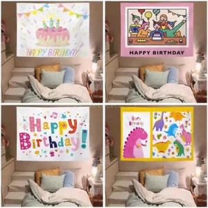 Happy Birthday Background Cloth Photo Props Party Decoration New AU - Picture 1 of 34