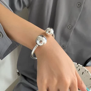 Chunky Armband 925 SILBER massiv Armkette Ring dünner ARMREIF Armzange Zirkonia - Bild 1 von 5