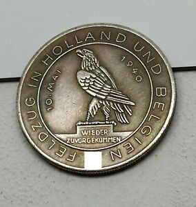 Piece Hitler 1940 5RM Reichsmark Coin Campagne Holland Belgique  ww2 German   