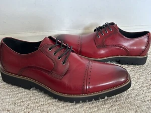 Zapatos Oxford Stacy Adams Barcliff Puntera Gorra Talla 11 NUEVO Vino Tinto - Imagen 1 de 9