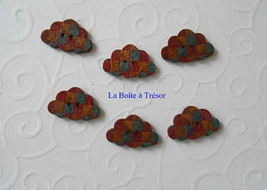 6 Boutons Nuages en Bois pour Couture, Scrapbooking...3x1,8cm Neuf - Réf. NU1 - Imagen 1 de 1