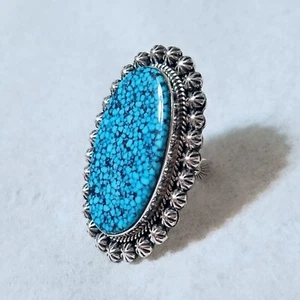 NEU INDIANISCHER NAVAJO LUCY VALENCIA KINGMAN BIRDSEYE TÜRKIS RING $ 595 - Bild 1 von 1