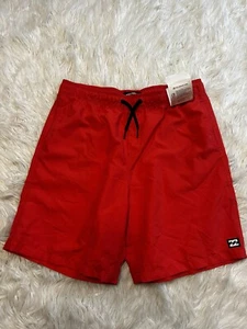 NWT! $35! Billabong Red Boys Swim Shorts Size XL Side Pockets - Picture 1 of 4
