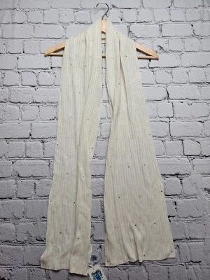 Bufanda Portolano Mezcla Lana Marfil Estrás Embellecida Bufanda Foto 1 de 4