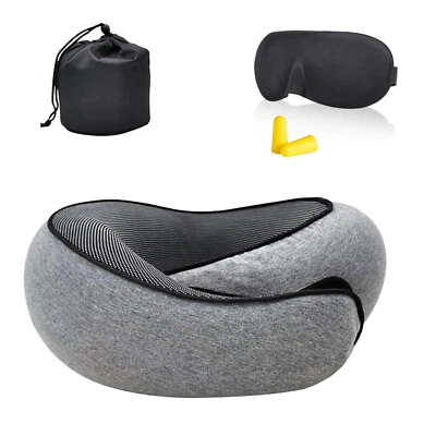 Travel Pillow, Memory Foam Neck Pillow for Comfort on Airplane U-Shaped Pillow