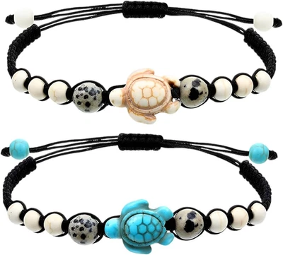 2 Pezzi Braccialetto Dell'Amicizia Promessa Fatto a Mano Significato Distanza Re - Immagine 1 di 4