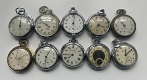 10 Vintage  Pocket Watches  10 pocket watches   lot 10 C - Picture 1 of 21