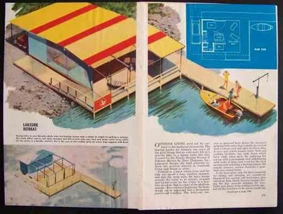 Lakeside CABIN w/Dock Pier How-To build PLANS Low Impact Camp - Image 1 of 2