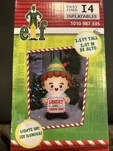 Buddy the Elf Gemmy 3,5 ft. LED Weihnachten luftgeblasen aufblasbar - Bild 1 von 4