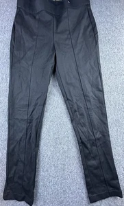 Anne Klein Pants Womens Medium Black Elastic Waist Pull On Front Leg Hem Casual - Picture 1 of 12