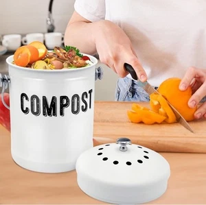 Arbeitsplatte Komposteimer - Bauernhaus 1,3 Gal Innenbereich/Küche mit Aktivkohlefilter - Bild 1 von 8