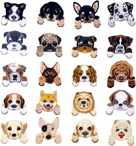 Woohome 20 PCS Dog Iron on Patches Sew on Patches DIY Decoration or Repair, Embr - Picture 1 of 12