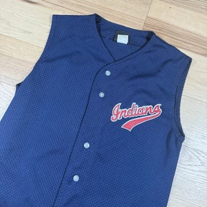 Vintage Wilson Cleveland Indians Baseball Jersey Mens Large #5 Blue Y2K 90s - Picture 1 of 10