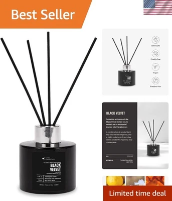 Elegant Black Velvet Home Reed Diffuser Set with Zesty Citrus & Floral Notes - Image 1 of 4
