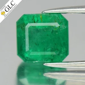 💎 GLC CERTIFIED 2.07ct Octagon Natural Green Emerald - Zambia Gemstone - Picture 1 of 5