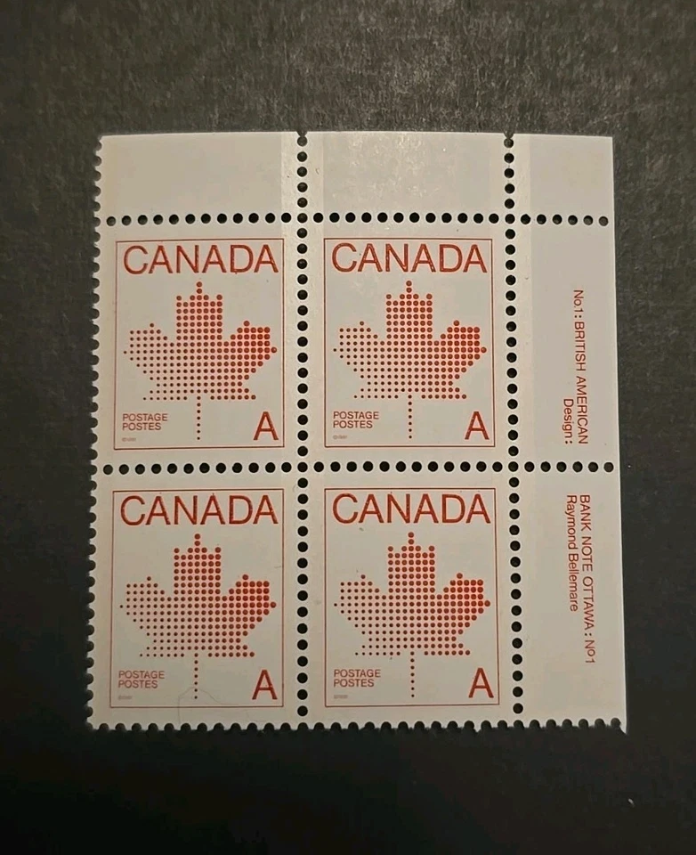 Canada Scott 907 Maple Leaf Definitive 1981 VF MNH UR Nº1 Plate Block - Image 1 of 1