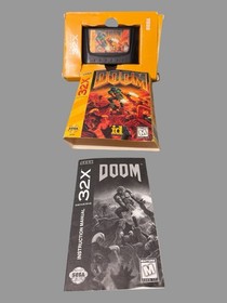 Vintage Sega Genesis 32x Doom Video Game with Box