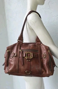 Lockheart braune Leder Umhängetasche Handtasche BoHo selten 90er Y2K Vintage - Bild 1 von 9