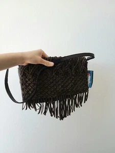 Lucky Brand Daisy braune Schultertasche aus Wildleder Makramee - Bild 1 von 9