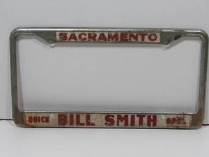 Bill Smith Buick opel Sac concesionario placa marco etiqueta metal en relieve raro - Imagen 1 de 1