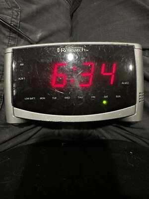 Emerson Research AC100 Smart Set Digital Dual Alarm Clock Silver Tested - Image 1 of 4