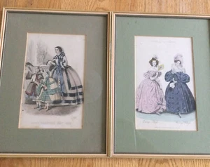 Pair Of Vintage Magazine Framed Fashion Prints 10” X 13” - Picture 1 of 9