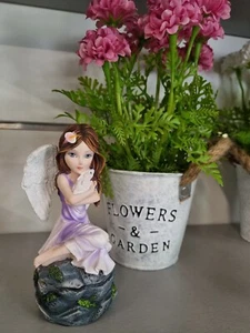 Gorgeous Purple Fairy with Rabbit Trinket Jewellery Box Statue Home Decor - Bild 1 von 4