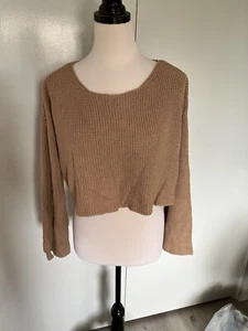 Calli Women’s Beige Crop Jumper Cotton Blend Size M - Picture 1 of 3