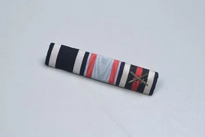 WWI GERMAN 1914 IRON CROSS 3-PLACE RIBBON BAR w/HESSEN BRAVERY MEDAL - 1-INCH - Picture 1 of 7