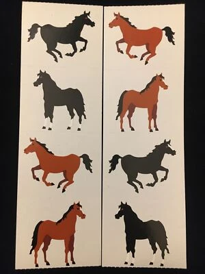 Pegatinas Mrs. Grossman’s BLACK & BROWN HORSE. 8 cuadrados. 1991. Retirado. Foto 1 de 4