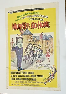 PÓSTER DE PELÍCULA ORIGINAL DE TEATRO EMITIDO 1966 MUNSTER, GO HOME ONE SHEET 27" X 41" - Imagen 1 de 6
