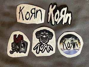 Lot (5) KORN 1 1/2" to 2 1/4" Band STICKERS Black White FAST! FREE SHIP! Davis - Picture 1 of 1