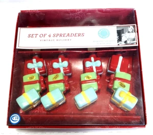 Martha Stewart Vintage Holiday Giftbox Handled Spreaders Set of 4 NEW - Picture 1 of 2