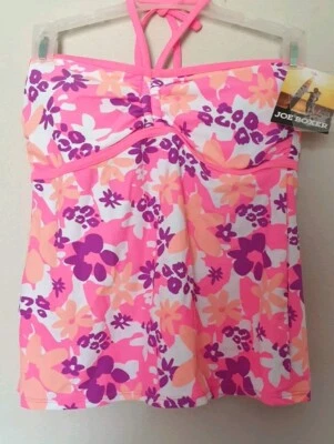 Joe Boxer Juniors Push Up Tankini Grande Berry Beach Estampado Completo Traje de Baño Top Nuevo con Etiquetas Foto 1 de 4