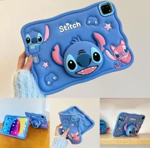 3D Wave Lilo Stitch Silicone Case For iPad 7/8/9th Gen 10.2' Mini 6 Air4 11' UK - Picture 1 of 11