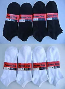 6 OR12 Pairs Black/White/MIX Men/Women Power Club Spandex NO SHOW Sock Sz.10-13 - Picture 1 of 14