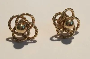 VINTAGE 14k GOLD STUD EARRINGS - Picture 1 of 1