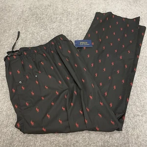 Polo Ralph Lauren Pyjamahose Herren 4XT schwarz Pony Print Taschen Kordelzug NEU - Bild 1 von 7