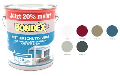 Bondex Wetterschutz-Farbe Dauerschutzfarbe 3L Farbwahl Holzfarbe - Bild 1 von 4