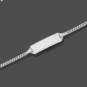 Weißgold Echt Gold 585 Junge Mädchen Baby Kinder Armband mit Gravur Name Datum - Bild 1 von 3