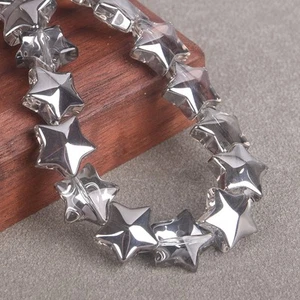 10pcs Shiny Glossy Star 13mm Crystal Glass Loose Beads For Jewelry Making Lot - Picture 1 of 19