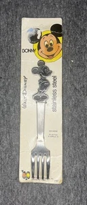 Vintage WALT DISNEY Bonny Mickey Mouse Youth Stainless Steel Fork 5.5" Japan NEW - Picture 1 of 2