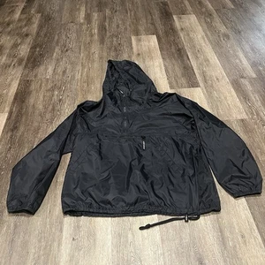 Vintage Old Navy Anorak Jacket Men’s XL Black Nylon Packable Windbreaker Hooded - Picture 1 of 10