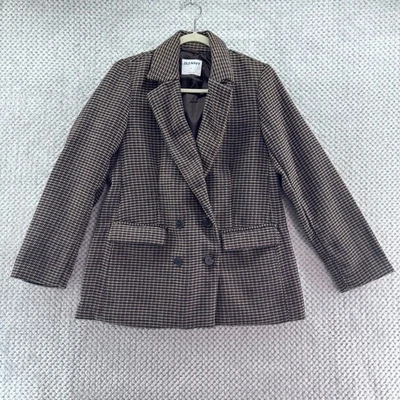 Blazer Deportivo Antiguo Azul Marino Para Mujer S Marrón Azul Chaqueta a Cuadros Academia Forrada Preppy Foto 1 de 4