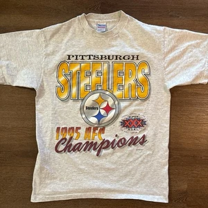 vintage single stitch 95 pittsburgh Steelers AFC champs shirt Size Large - Picture 1 of 8