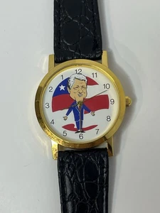 Vintage 1994 Neuheit Clinton Political Character Armbanduhr läuft rückwärts - Bild 1 von 5