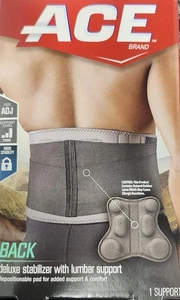 ACE Back Deluxe Stabilizer With Lumbar Support (Gray) One Size Adjustable - Picture 1 of 4