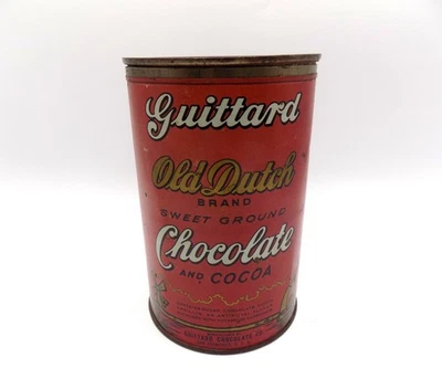 Nice Vintage 1920s or 30s Guittard Old Dutch Chocolate Cocoa Tin 6 1/2" - Image 1 of 4